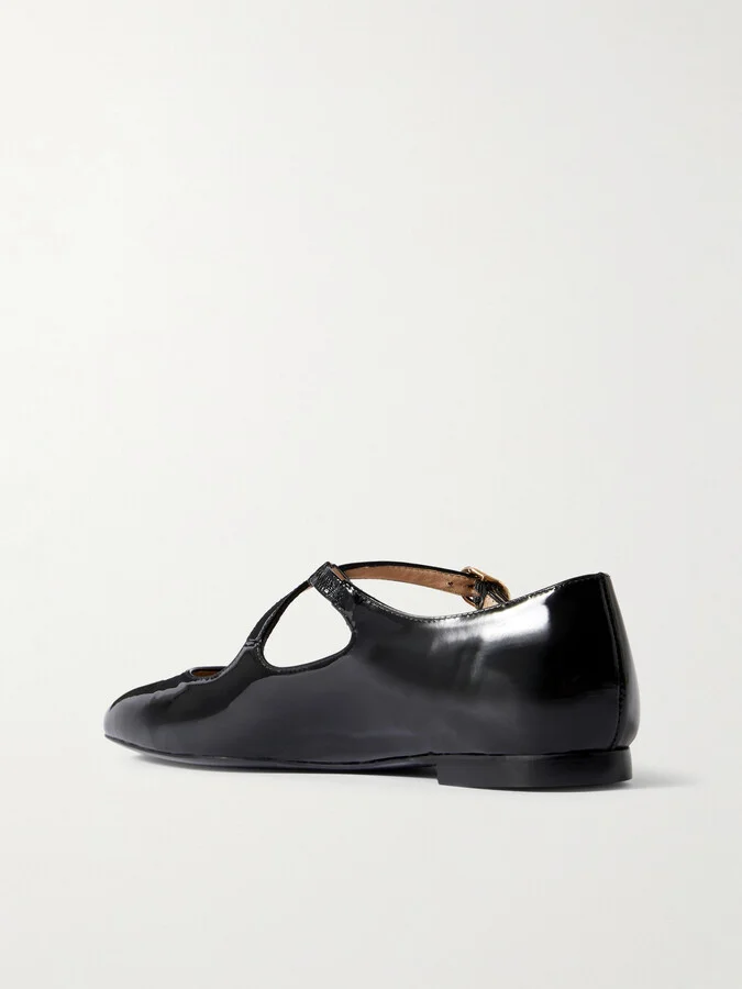 Stuart Weitzman - Clem Patent-leather Mary-jane Ballet Flats - Black - Image 3