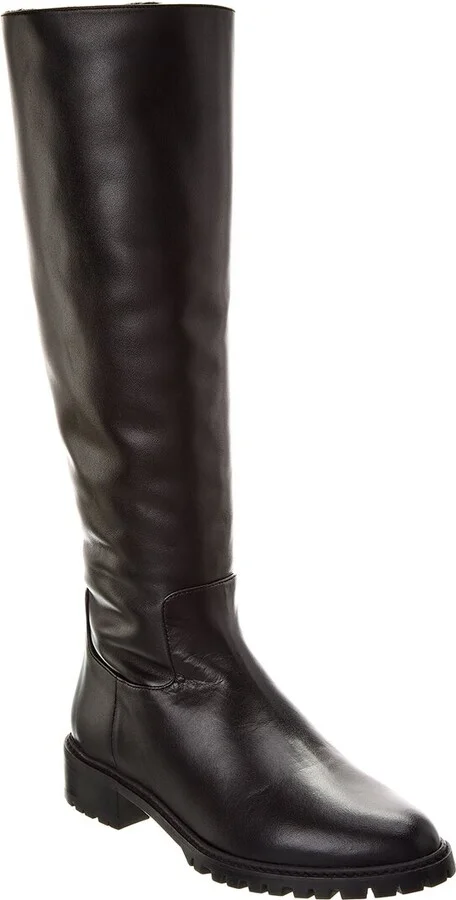 Stuart Weitzman Cozy City Zip Leather To-The-Knee Boot