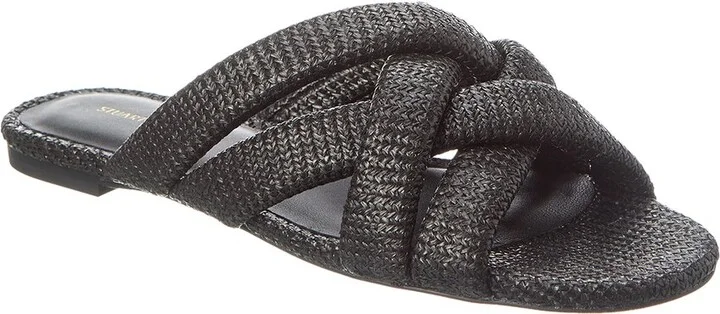 Stuart Weitzman Crossover Raffia Slide