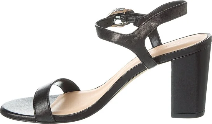 Stuart Weitzman Crystal 75 Leather Block Sandal - Image 2