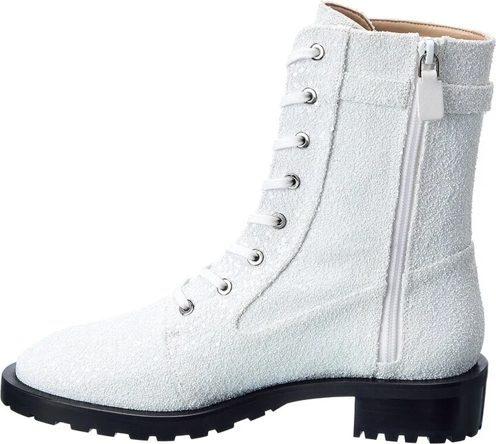 Stuart Weitzman Crystal Buckle Lace-Up Bootie - Image 2