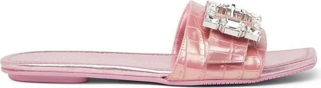 Stuart Weitzman Crystal-Embellished Flat Slides