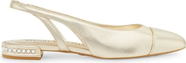 Stuart Weitzman Crystal-Embellished Slingback Flats