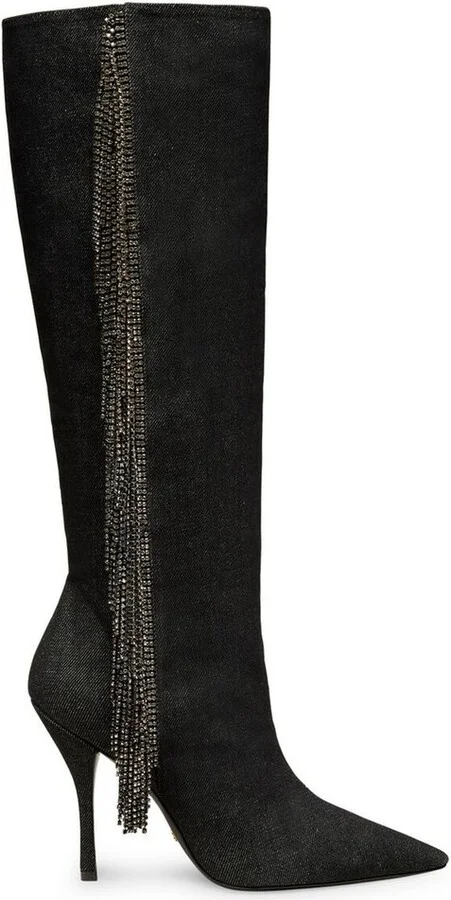 Stuart Weitzman Crystal Fringed Knee-High Boots