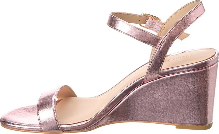 Stuart Weitzman Dancer 75 Leather Wedge Sandal - Image 2