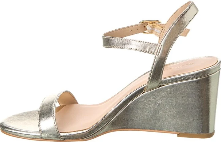 Stuart Weitzman Dancer 75 Leather Wedge Sandal - Image 2