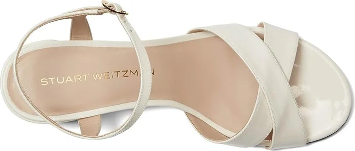 Stuart Weitzman Dayna Block 50 Women's Wedge Shoes Cream : 11 M, Leather - Image 2