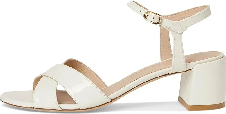 Stuart Weitzman Dayna Block 50 Women's Wedge Shoes Cream : 11 M, Leather - Image 6
