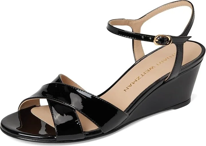 Stuart Weitzman Dayna Demi Wedge Women's Wedge Shoes Black : 11 M, Leather - Image 5