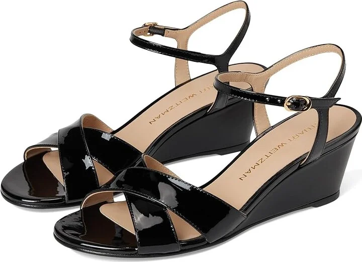 Stuart Weitzman Dayna Demi Wedge Women's Wedge Shoes Black : 11 M, Leather