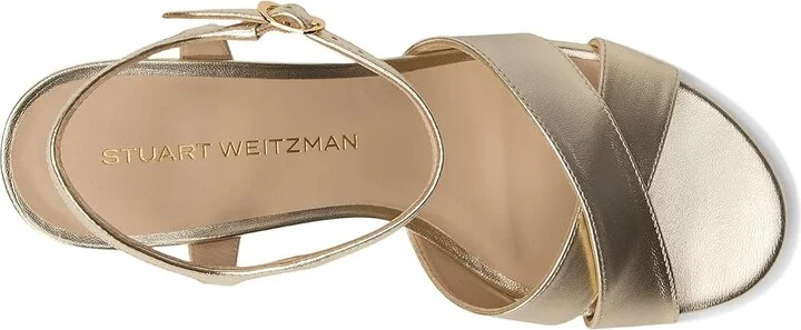Stuart Weitzman Dayna Demi Wedge Women's Wedge Shoes Light Gold : 5 M, Leather - Image 2