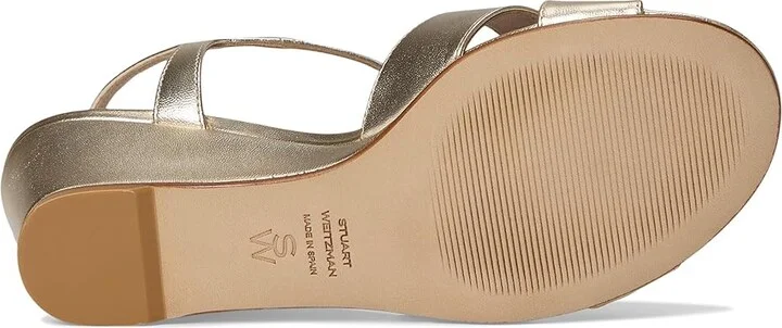 Stuart Weitzman Dayna Demi Wedge Women's Wedge Shoes Light Gold : 5 M, Leather - Image 3