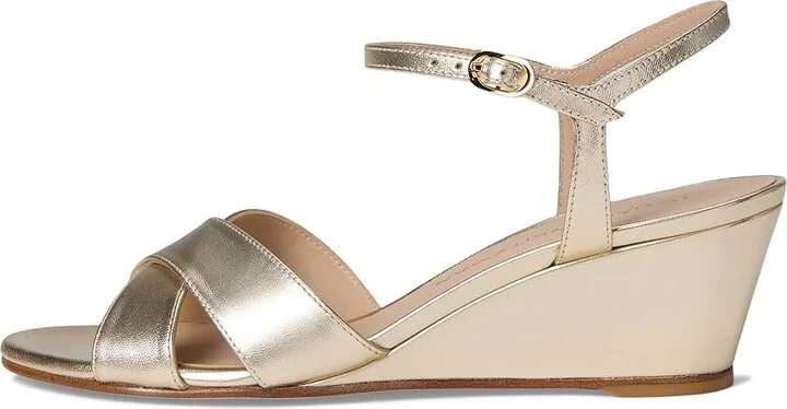 Stuart Weitzman Dayna Demi Wedge Women's Wedge Shoes Light Gold : 5 M, Leather - Image 6