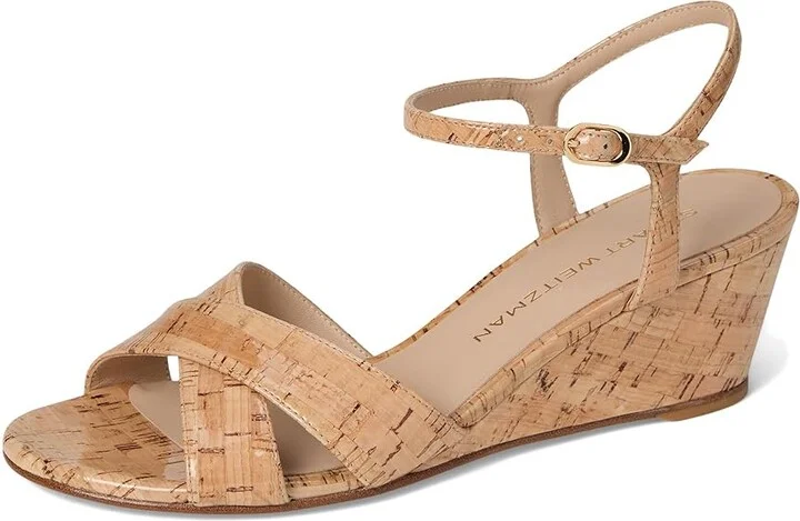 Stuart Weitzman Dayna Demi Wedge Women's Wedge Shoes Natural : 6 M, Leather - Image 5