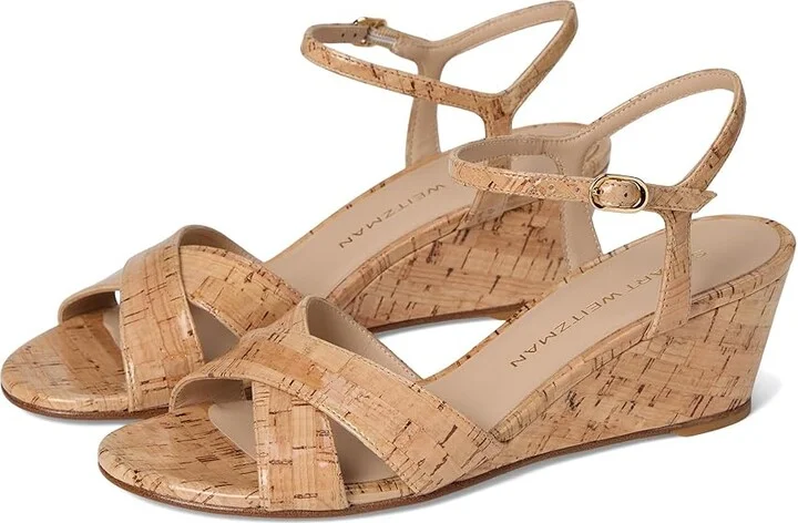 Stuart Weitzman Dayna Demi Wedge Women's Wedge Shoes Natural : 6 M, Leather