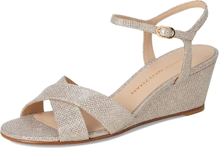 Stuart Weitzman Dayna Demi Wedge Women's Wedge Shoes Poudre : 6.5 M, Leather - Image 5