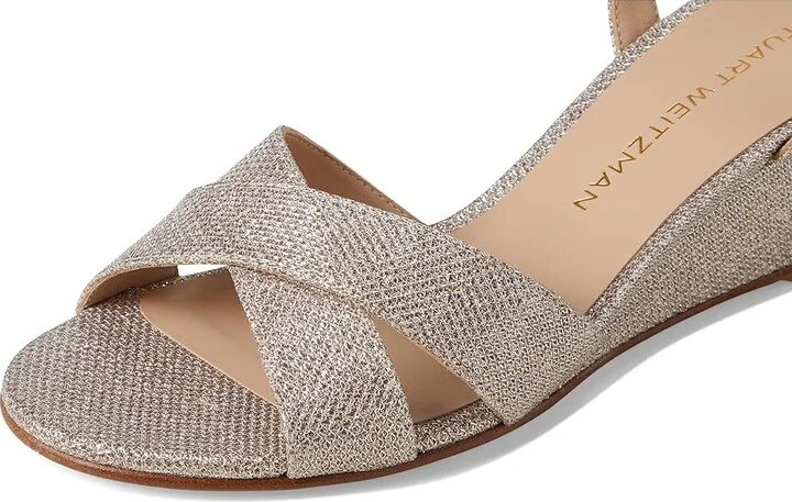 Stuart Weitzman Dayna Demi Wedge Women's Wedge Shoes Poudre : 6.5 M, Leather - Image 7