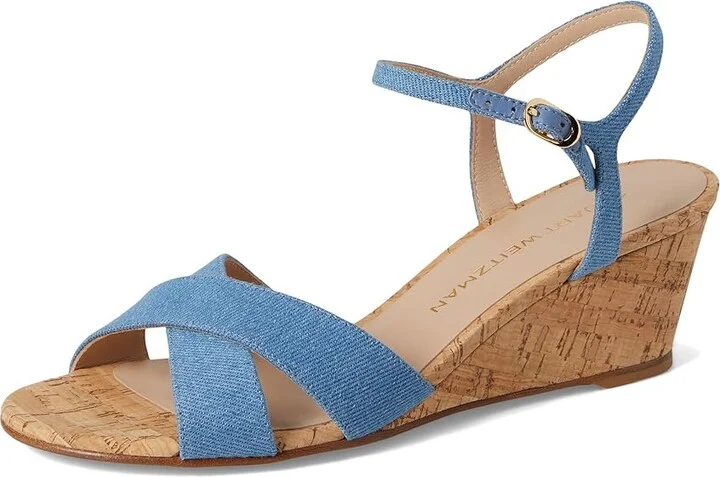 Stuart Weitzman Dayna Demi Wedge Women's Wedge Shoes Washed/Natural : 8 M, Leather - Image 5