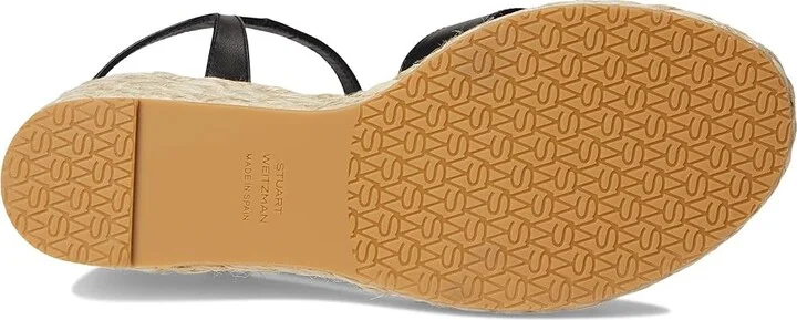 Stuart Weitzman Dayna Espadrille Wedge Women's Wedge Shoes Black/Natural : 7.5 M, Leather - Image 3