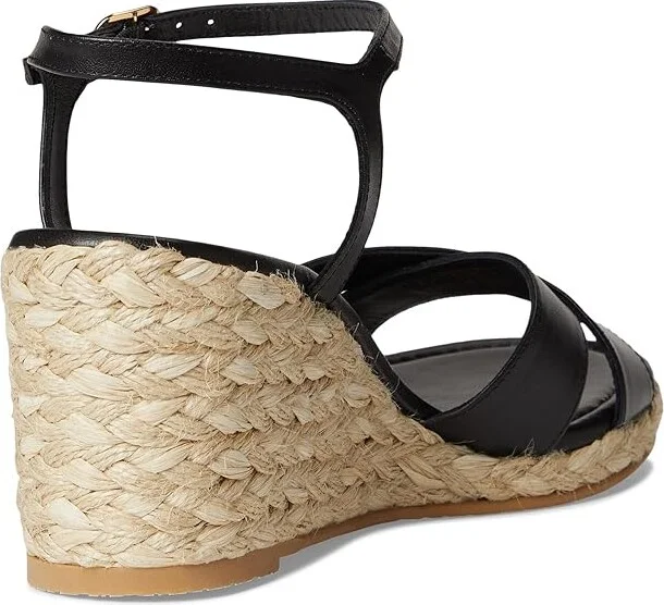 Stuart Weitzman Dayna Espadrille Wedge Women's Wedge Shoes Black/Natural : 7.5 M, Leather - Image 4