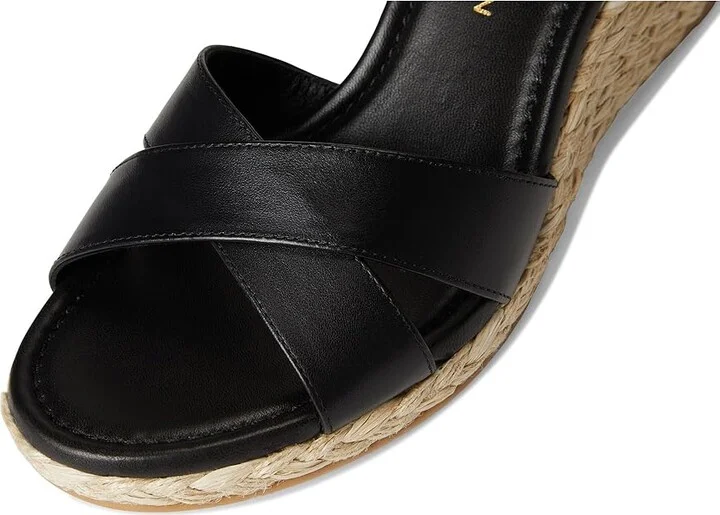 Stuart Weitzman Dayna Espadrille Wedge Women's Wedge Shoes Black/Natural : 7.5 M, Leather - Image 7