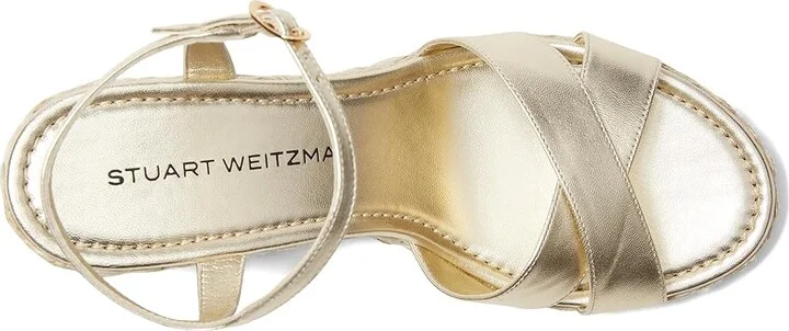 Stuart Weitzman Dayna Espadrille Wedge Women's Wedge Shoes Light Gold/Natural : 8 M, Leather - Image 2