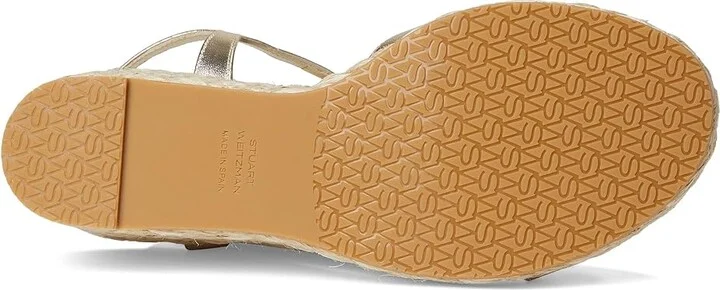 Stuart Weitzman Dayna Espadrille Wedge Women's Wedge Shoes Light Gold/Natural : 8 M, Leather - Image 3