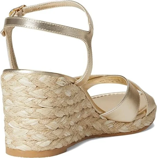 Stuart Weitzman Dayna Espadrille Wedge Women's Wedge Shoes Light Gold/Natural : 8 M, Leather - Image 4