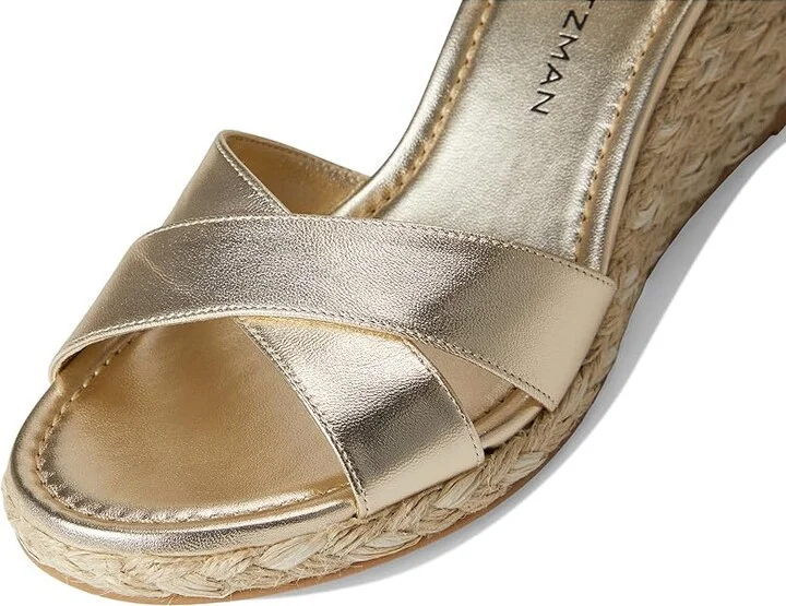 Stuart Weitzman Dayna Espadrille Wedge Women's Wedge Shoes Light Gold/Natural : 8 M, Leather - Image 7