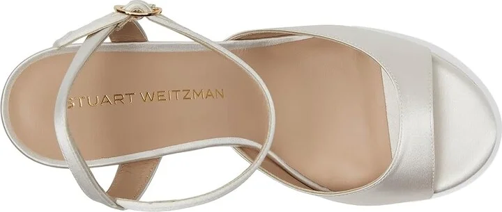 Stuart Weitzman Dayna Ii Platform Women's Sandals Cream : 10.5 M, Leather - Image 2