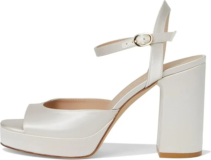 Stuart Weitzman Dayna Ii Platform Women's Sandals Cream : 10.5 M, Leather - Image 6