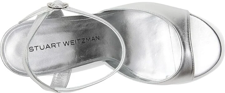 Stuart Weitzman Dayna Ii Platform Women's Sandals Silver : 12 M, Leather - Image 2