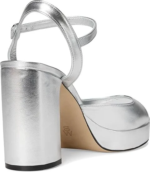 Stuart Weitzman Dayna Ii Platform Women's Sandals Silver : 12 M, Leather - Image 4