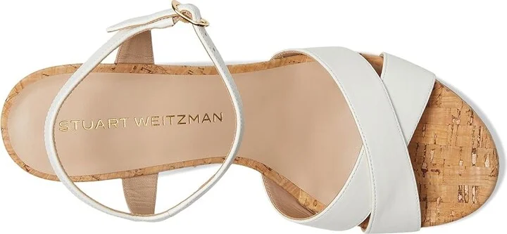 Stuart Weitzman Dayna Platform 80 Women's Wedge Shoes Cream : 11 M, Leather - Image 2