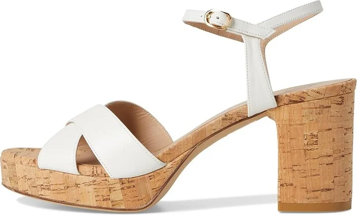 Stuart Weitzman Dayna Platform 80 Women's Wedge Shoes Cream : 11 M, Leather - Image 6