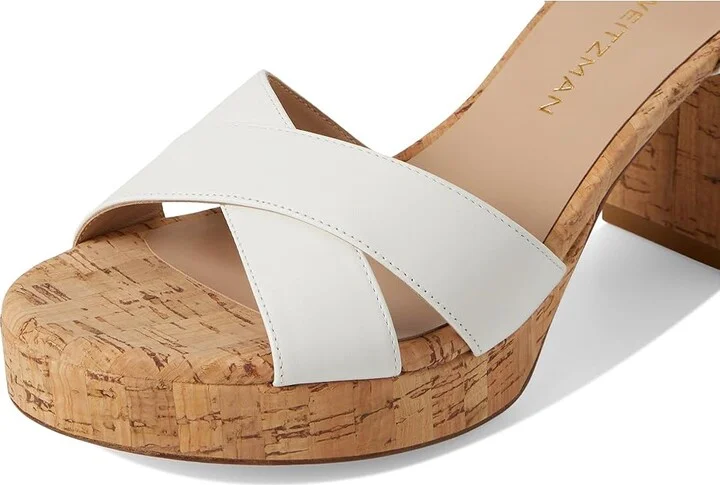 Stuart Weitzman Dayna Platform 80 Women's Wedge Shoes Cream : 11 M, Leather - Image 7