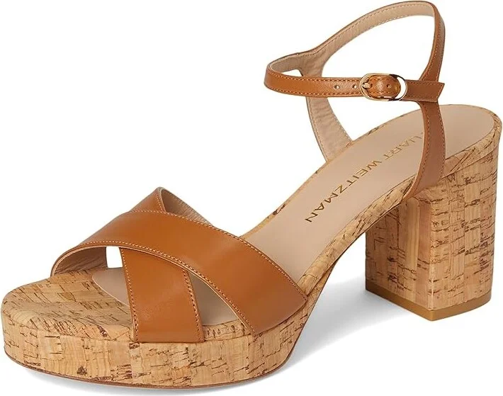 Stuart Weitzman Dayna Platform 80 Women's Wedge Shoes Cream : 11 M, Leather - Image 11