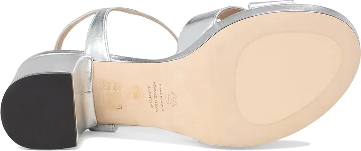 Stuart Weitzman Dayna Platform 80 Women's Wedge Shoes Silver : 9.5 M, Leather - Image 3