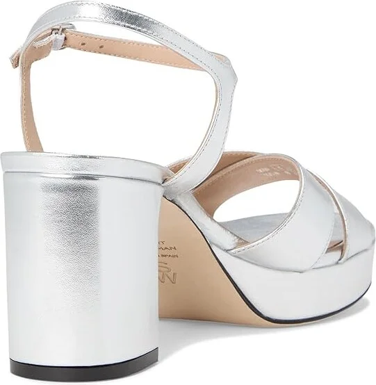 Stuart Weitzman Dayna Platform 80 Women's Wedge Shoes Silver : 9.5 M, Leather - Image 4