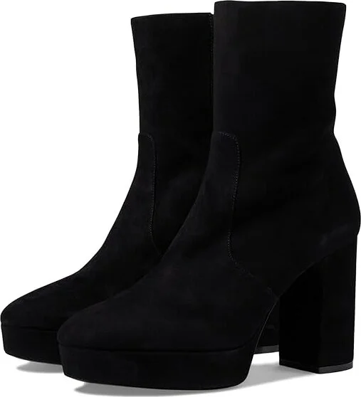 Stuart Weitzman Dayna Platform Bootie High Women's Heels Black : 10.5 M, Leather