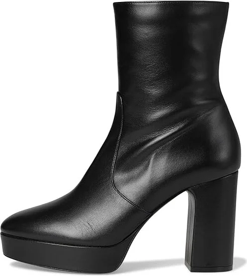 Stuart Weitzman Dayna Platform Bootie High Women's Heels Black 2 : 8.5 M, Leather - Image 6