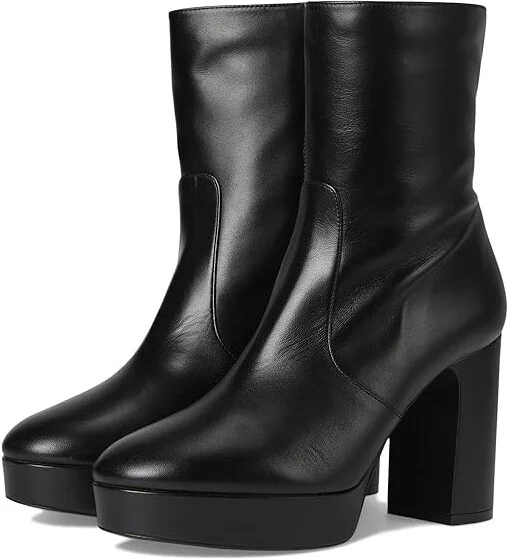 Stuart Weitzman Dayna Platform Bootie High Women's Heels Black 2 : 8.5 M, Leather