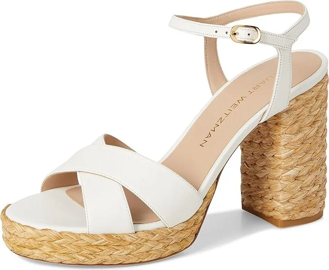 Stuart Weitzman Dayna Platform Sandal Women's Sandals Cream/Natural : 10.5 M, Leather - Image 5