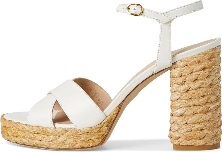 Stuart Weitzman Dayna Platform Sandal Women's Sandals Cream/Natural : 10.5 M, Leather - Image 6