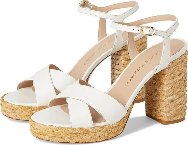 Stuart Weitzman Dayna Platform Sandal Women's Sandals Cream/Natural : 10.5 M, Leather