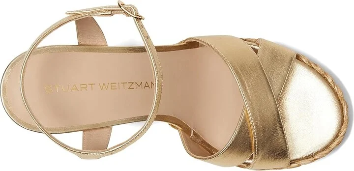 Stuart Weitzman Dayna Platform Sandal Women's Sandals Golden/Natural : 10.5 M, Leather - Image 2