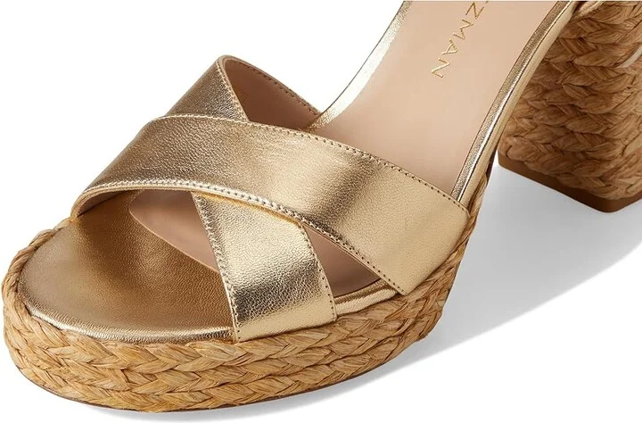 Stuart Weitzman Dayna Platform Sandal Women's Sandals Golden/Natural : 10.5 M, Leather - Image 7