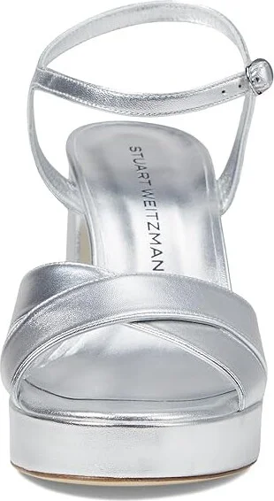 Stuart Weitzman Dayna Platform Sandal Women's Sandals Silver : 6 M, Leather - Image 2