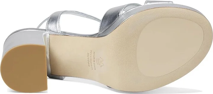Stuart Weitzman Dayna Platform Sandal Women's Sandals Silver : 6 M, Leather - Image 3