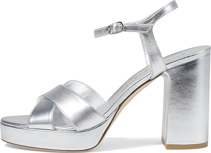 Stuart Weitzman Dayna Platform Sandal Women's Sandals Silver : 6 M, Leather - Image 5
